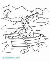 Coloring Pages Boy River Boat Sailing Printable Designlooter Drawings 440px 94kb Info sketch template