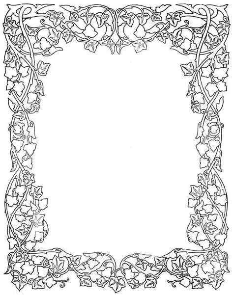 printable coloring pages  flowers  vines letter borders