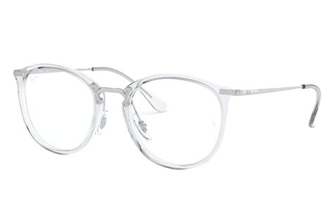 ray ban eyeglasses rb man silver frame multicolor lenses     clear glasses
