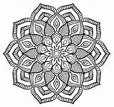 Coloring Flower Pages Difficult Mandala Getdrawings sketch template