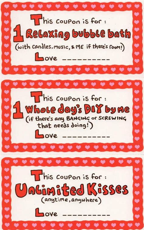 To My Wife Fun Sex Coupons Inside Valentine S Day Card Cards Love Kates