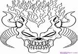 Skull Coloring Pages Flaming Getcolorings Color Printable Getdrawings sketch template