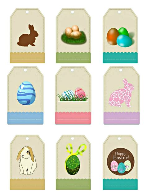 easter gift tag labels  printable