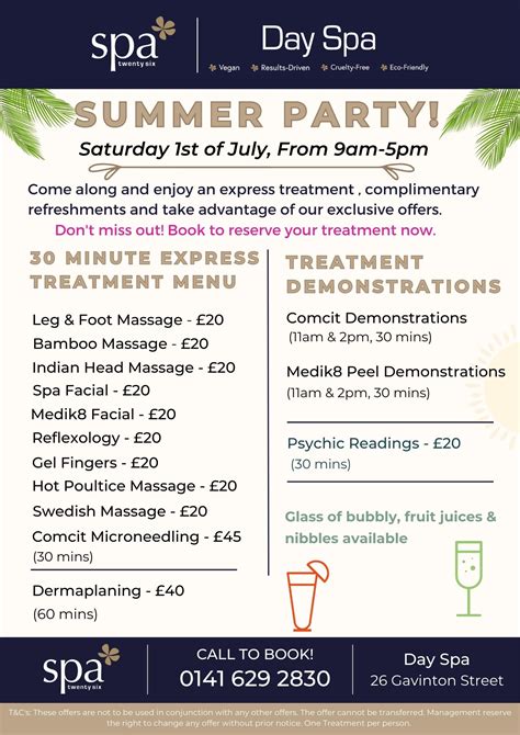 Offers And Events Spa Twenty Six Day Spa Glasgow Southside