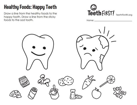 happy teeth coloring pages