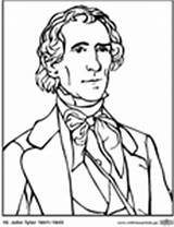 Presidents Coloring Pages Polk Pdf States United  James Tyler John sketch template