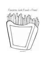 Coloring Fries Junk Favorite Food sketch template