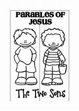 Sons Two Jesus Parables Parable Coloring Bible Son Kids Crafts Matthew Adepts Au Pages Sunday School Visiting Thanks Choose Board sketch template