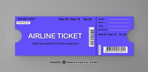 airline ticket psd template  mous syusa