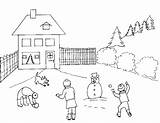 Coloring Winter Pages Kids House Printable Seasons Print Fight Library Clipart Popular Frontiernet Line sketch template