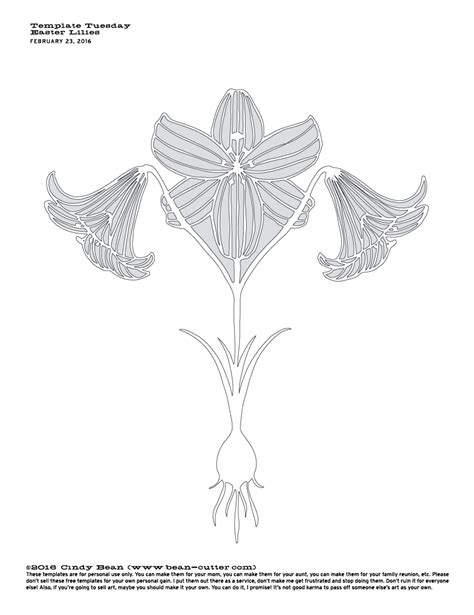 scherenschnitte template tuesday easter lilies