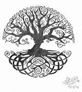 Lebensbaum Keltischer Vorlage Baum Lebens Baumwurzel sketch template
