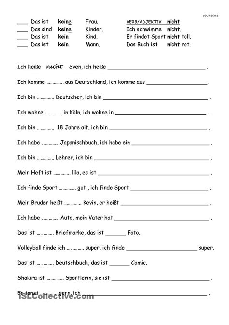 nicht keine deutsch lernen deutsch lernen