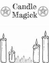 Wiccan Candle Spells Magick sketch template