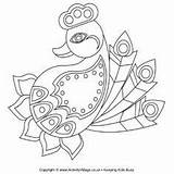 Rangoli Designs Colouring Kids Peacock Crafts Diwali Pages Craft Bird Mandala Sarimanok Philippines Patterns Glorious Often Lovely Shape Features Coloring sketch template