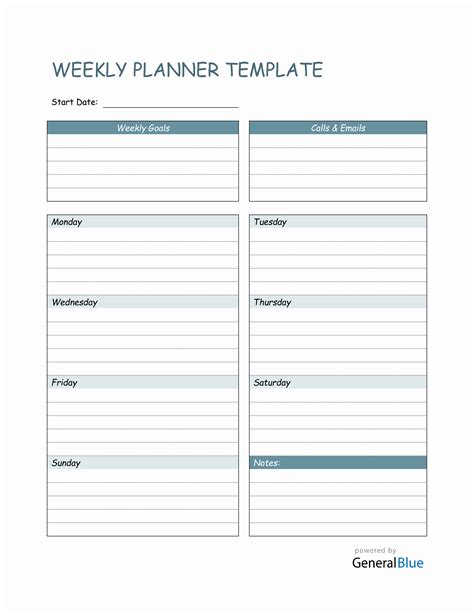 weekly planner template  word