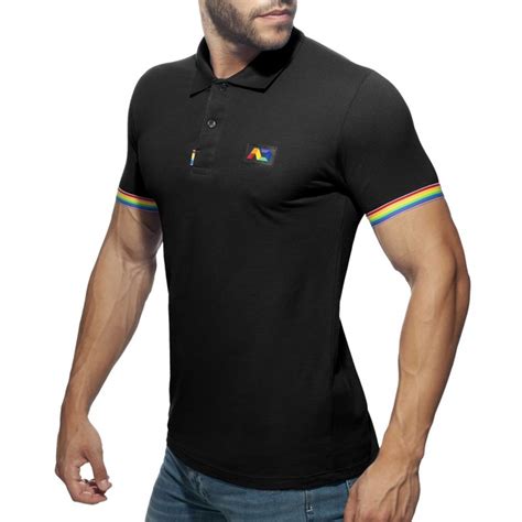 rainbow polo shirt black qx shop