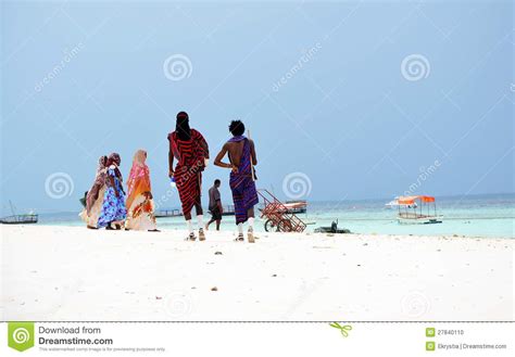 masai and muslim people at the beach zanzibar editorial image image 27840110