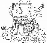 Treasure Chest Coloring Pirate Pages Color Printable Getcolorings Print sketch template