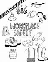 Safety Workplace Gear Coloring Equipment Pages Protective Personal Drawing Doodle Sketch Illustration Template sketch template