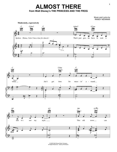 Almost There Sheet Music By Anika Noni Rose Piano Vocal And Guitar