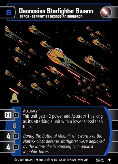 Geonosian Starfighter Swarm Card Star Wars Trading Card Game