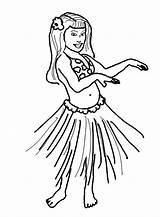 Hula Girl Coloring Dancer Drawing Getcolorings Pages Getdrawings sketch template