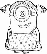 Minion Minions Drawing Stuart Coloring Girl Draw Pages Despicable Halloween Dessin Howtodrawdat Cartoon Dressed Colouring Finished Drawings Search Sketch Colors sketch template