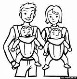 Coloring Pages Family Babies Baby Twins Printable Kids Print Template sketch template