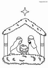 Krippe Stern Nativity Malvorlage Manger Creche sketch template