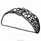 Taco Coloring Color Pages Print sketch template