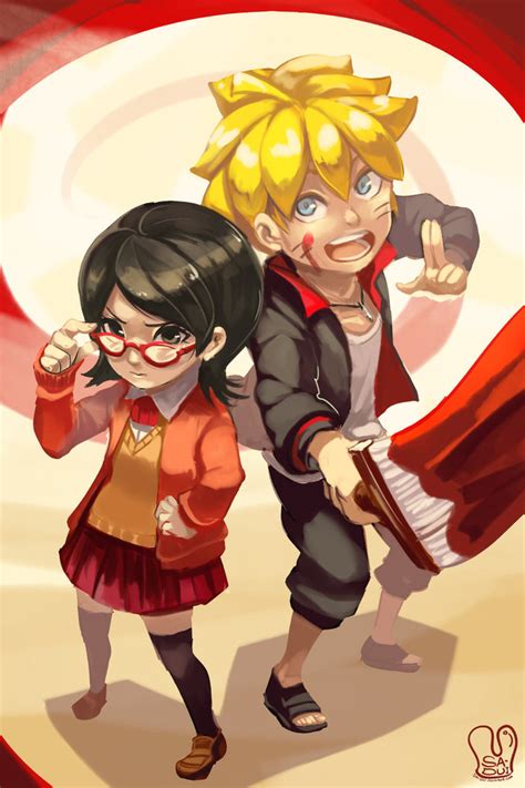 Naruto Bolt And Sarada By Sa Dui On Deviantart