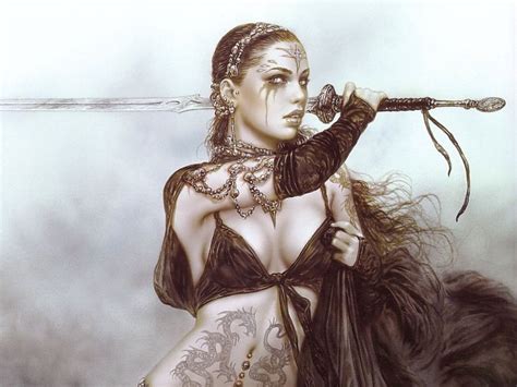 luis royo fantasy women babes sexy warrior weapon sword wallpaper
