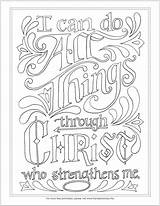 Philippians Verse Colouring Flandersfamily Scipture Religious Journaling Journal Cuadros Memory Psalm Resigning Strengthens sketch template