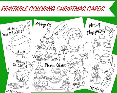 printable christmas cards  coloring