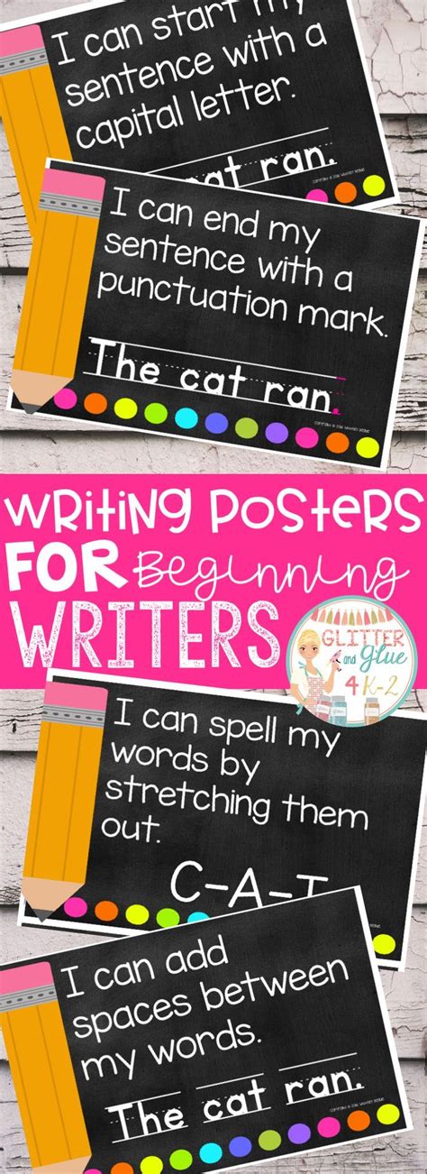 writing posters  beginning writers writing posters kindergarten