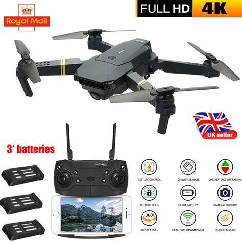 drone  pro wifi fpv  hd camera  batteries foldable selfie  rc
