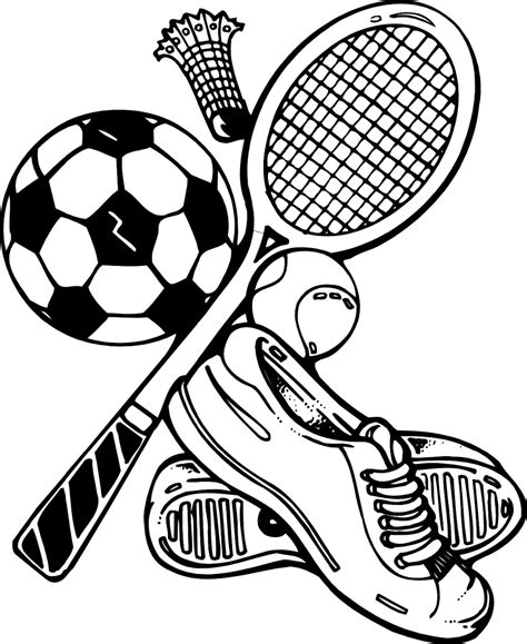 coloring sports pages racket tennis fun printable coloringprintables