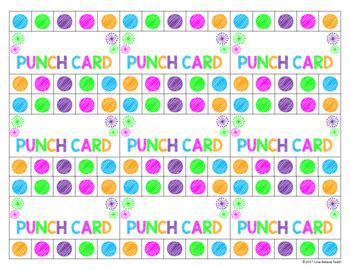 punch cards editable  love  teach  jo ellen foody