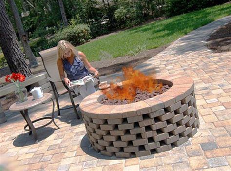 brick fire pit ring fire pit landscaping ideas design pictures