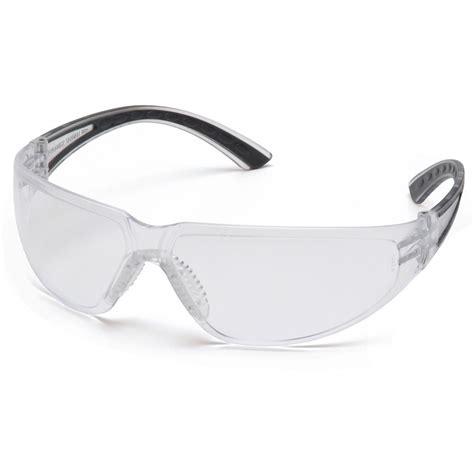 pyramex cortez black frame safety glasses w clear lens
