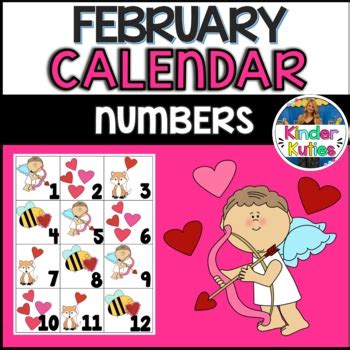 february calendar numbers  kinderkuties teachers pay teachers