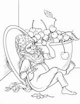 Gnome Marmellata Cherries Ciliegie Disegno Gnomo Mangia sketch template