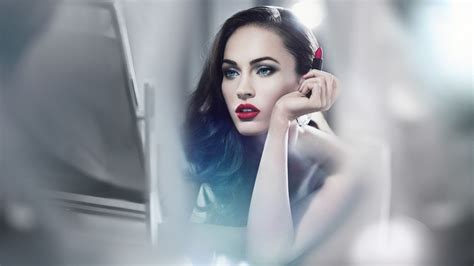 Women Red Lipstick Blue Eyes Megan Fox Wallpapers Hd
