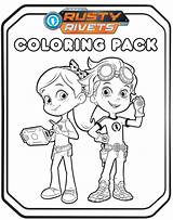Coloring Rusty Rivets Pages Nickelodeon Nick Jr Kids Tmnt Color Fun Getcolorings sketch template