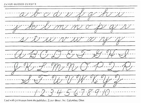 printable cursive alphabet chart  cursive handwriting wor