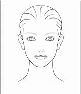 Face Outline Template Blank Makeup Drawing Charts Human Female Hair Chart Make Sketch Body Templates Clipart メイク Printable Clip Mac sketch template