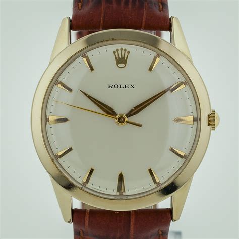 rolex    gold filled mens automatic leather band year  estates