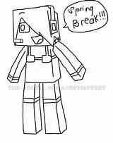Minecraft Colouring Break Spring Skydoesminecraft Sketch Pages 3d Doodle Ninja Deviantart sketch template
