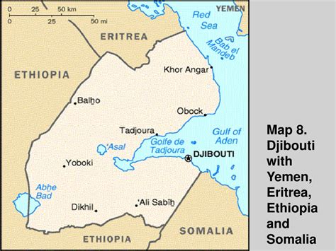 Ppt Map 8 Djibouti With Yemen Eritrea Ethiopia And Somalia